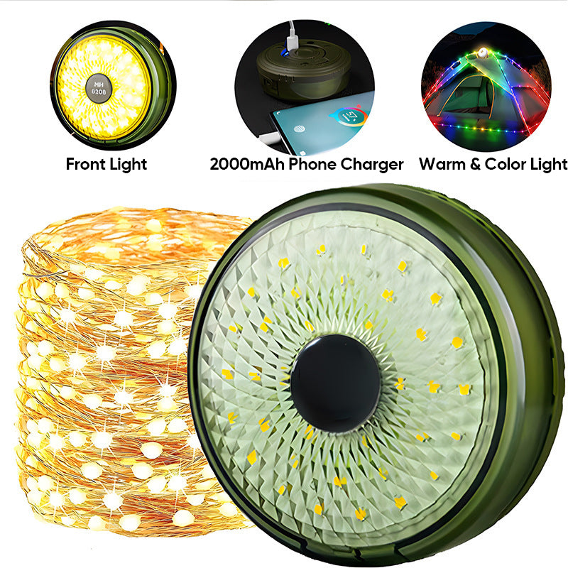 Camping String Lights—Dual Mode: Warm & Color Light