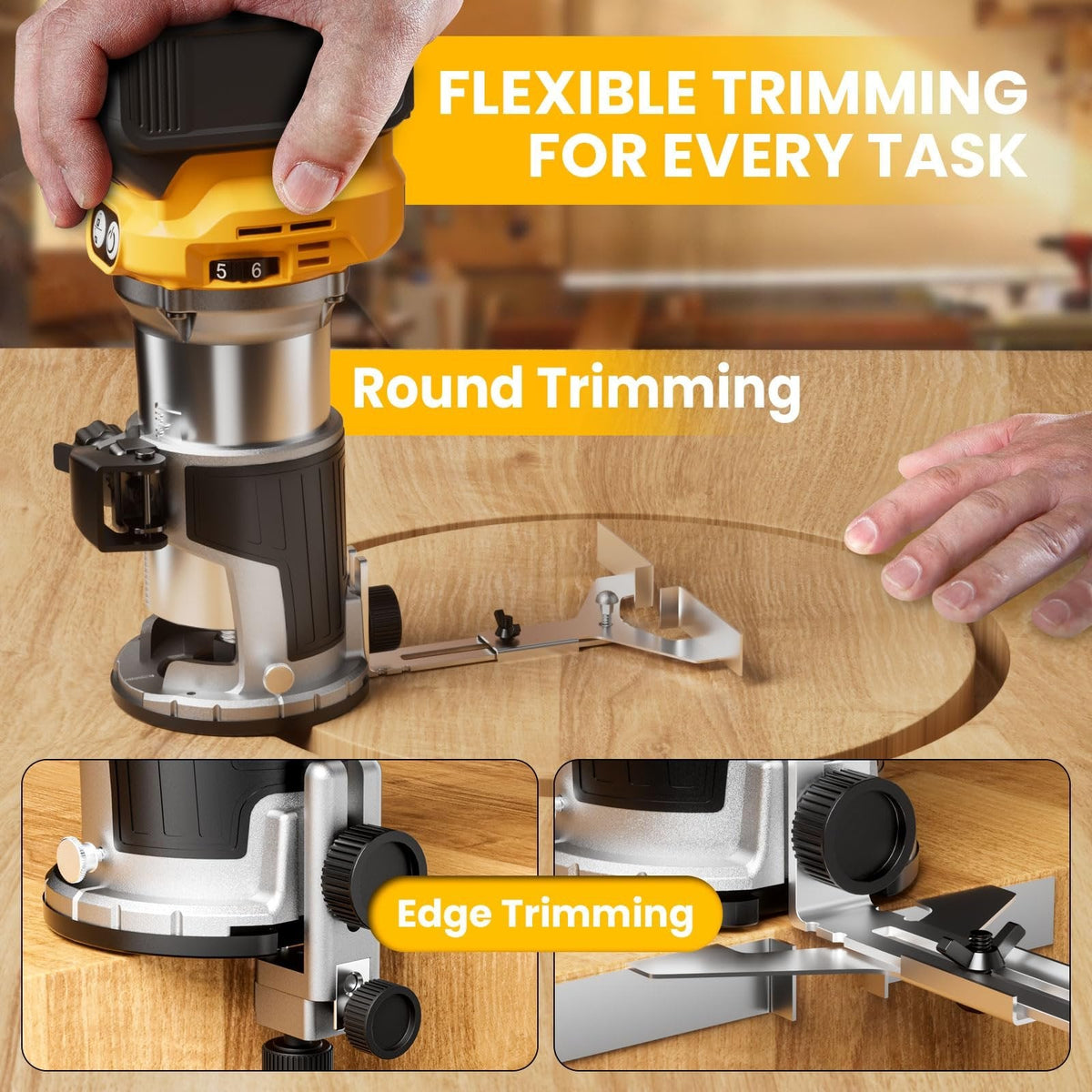 Cordless Compact Router With Battery