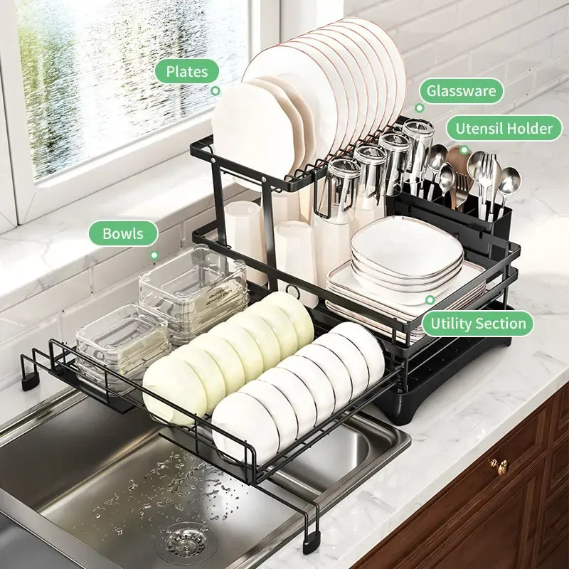 Foldable Over Sink Dish Drying Rack