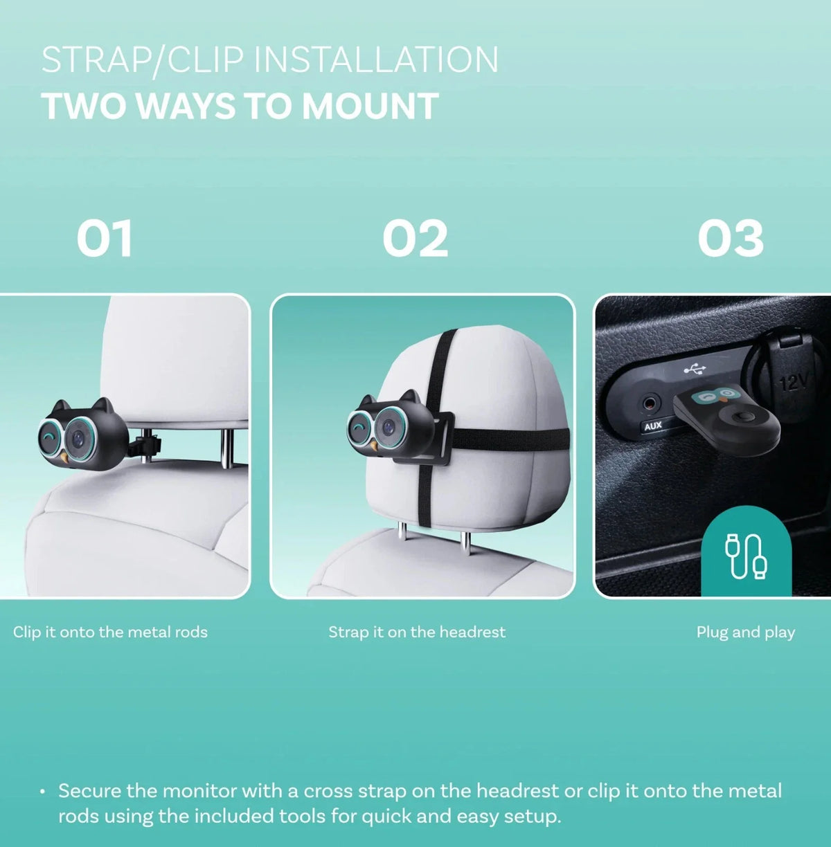 2-In-1 Baby Car Monitor