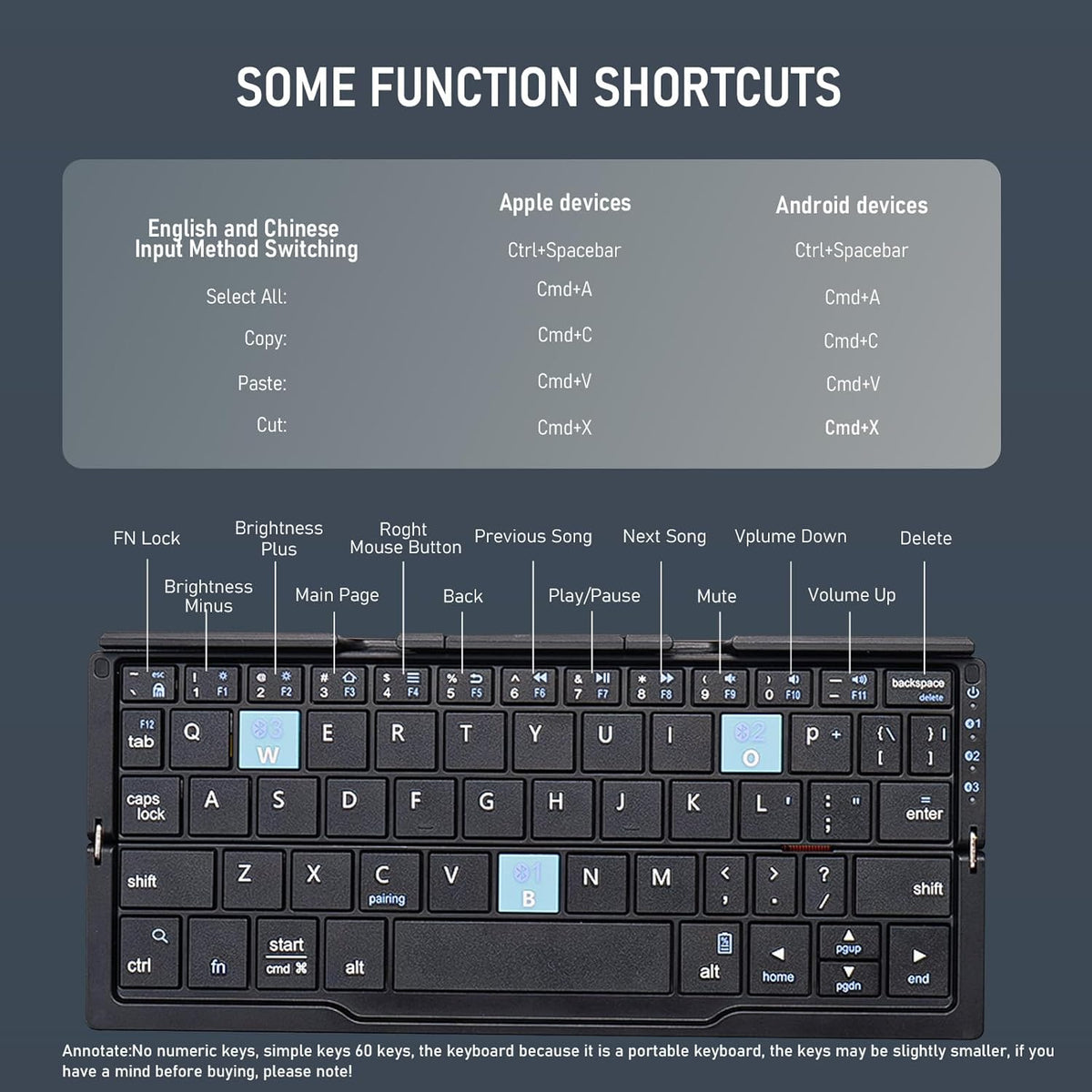 Wireless Bluetooth Keyboard with Touchpad